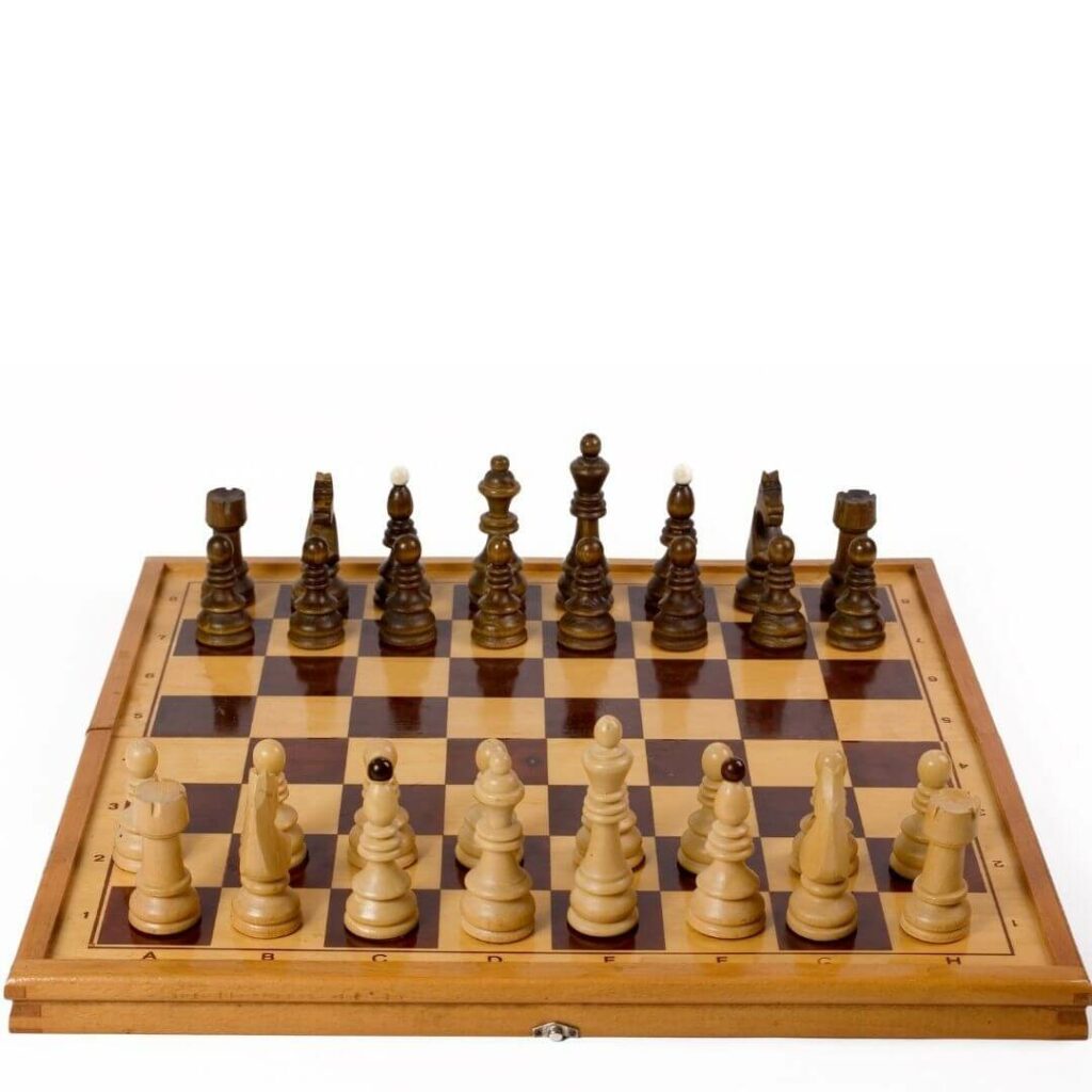 Schach Aufstellung: analoges Brett