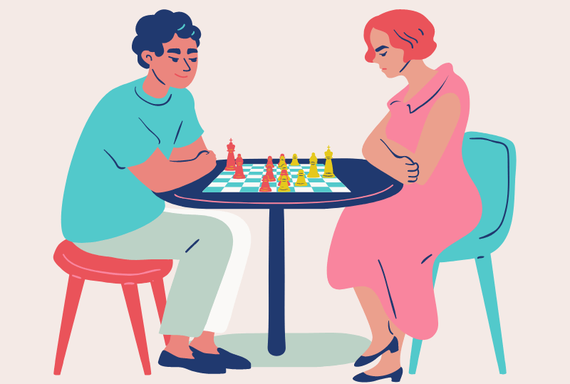 Beth Harmon spielt Schach gegen Borgov in der Netflix-Serie "Das Damengambit".