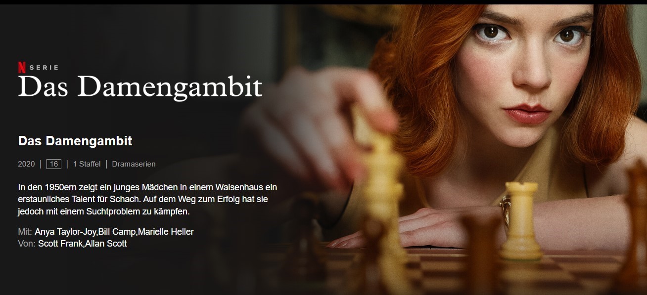 Erfolgsserie "Das Damengambit" aus der SchachPerspektive schachliebe.de