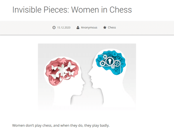 Artikel über Diskriminierung von Frauen im Schach