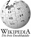 Logo Wikipedia transparent und mit deutschem Schriftzug.